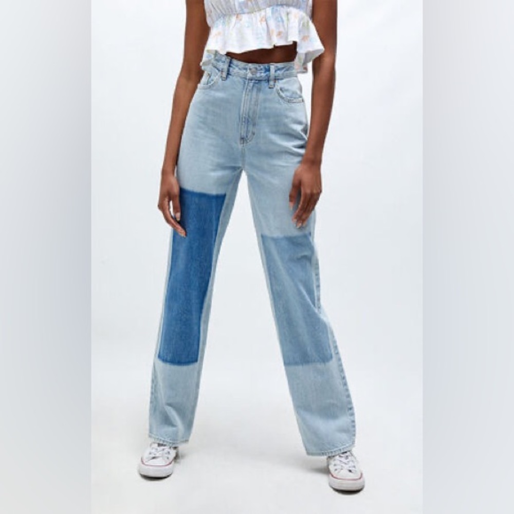 PacSun Eco Light Blue Patches Boyfriend Jeans Size 28